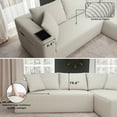 thumbnail image 4 of AENKYO 104 Modular L-Shaped Sectional Sofa with Chaise Lounge, Cloud Couch Deep Seat, Corduroy Upholstered Living Room Furniture, No Assembly Required, White, 4 of 9