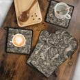 thumbnail image 5 of Brown Camo Deer Tree Pattern Kitchen Oven Mitt and Pot Holder Sets 4 Pcs for Baking, Cooking and Grilling, Heat Resistant Up To 392 °F, 5 of 7