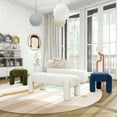 thumbnail image 7 of Jennifer Taylor Home Hugo 20.5" Round Fully Upholstered Ottoman, Moss Green Boucle, 7 of 7