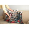 thumbnail image 2 of Ambesonne Leopard Throw Pillow Cover 2 Pack, Savage Cat Lace Eucalyptus, 24", Laurel Green Vermilion, 2 of 7