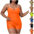 thumbnail image 1 of HomeGardon Plus Size Tankini Swimsuits for Women 2 Piece Tummy Control Summer Bathing Suits Solid Color Swimwear Flowy Tank Tops with Bra and High Waisted Shorts, 1 of 7
