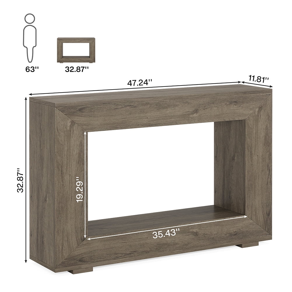 Spaco Farmhouse Console Table, 47" Wood Entryway Sofa Table with Storage, Versatile Function Console Table, Gray