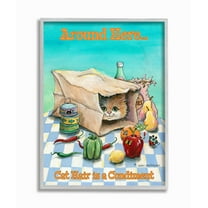 Stupell Industries Cat Hair Is A Condiment Funny Pet Cartoon Design Framed Wall Art by Gary Patterson