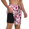 thumbnail image 2 of Kdxio Tulips Flowers Print Men's Swim Trunks with Compression Liner 7 Inch Inseam Quick Dry Swim Shorts, 2 of 7