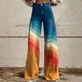 thumbnail image 2 of ZXLBBD Womens Vintage Wide Leg Jeans Fashion High Waisted Denim Pants Floral Printed Pull On Baggy Trousers Casual Outdoor Comfort Daily Wear, 2 of 7