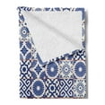 thumbnail image 2 of Moroccan Soft Flannel Fleece Throw Blanket, Old Ottoman Style Inspired Mix of Moroccan Tiles in Modern Shades Artwork Print, Cozy Plush for Indoor and Outdoor Use, 50" x 70", Grey Blue, by Ambesonne, 2 of 5