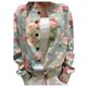 thumbnail image 1 of Jersey tipo cárdigan SOLY HUX para mujer con estampado floral verde M, 1 of 5