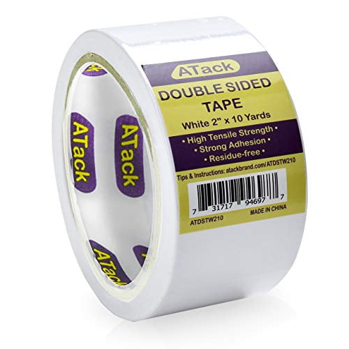 Atack Double Sided Tape White 2 Inches X 10 Yards Heavy Duty Double Sides Self Sticky Wall Fabric Tape For Wood Templates Furniture Leather Curtains And Craft Walmart Com Atack Double Sided Tape White 2 Inches X 10 Yards Heavy Duty Double Sides Self Sticky Wall Fabric Tape For Wood Templates Furniture Leather Curtains And Craft Walmart Com