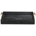 thumbnail image 3 of Black Wooden Tray with Gold Handles, 3 of 4