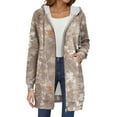 thumbnail image 4 of Fall Jackets for Women 2025 Hooded Zip Up Fleece Outwears Fashion Printed Coats Casual Mid-Length Jacket Long Sleeve Hoody Coats with Pocket, 4 of 9