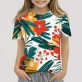 thumbnail image 2 of WTOBBY Children's Fruit Print Short Sleeve T-Shirt Top with Round Neck - Casual Toddler Shirt for Girls and Boys, Perfect for Playtime and School,Green 110, 2 of 5