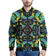 thumbnail image 4 of Chaqueta con cremallera con patrón psicodélico abstracto para hombre, chaqueta holgada informal de manga larga con estampado 3D colorido para otoño, ropa de calle, 4 of 5