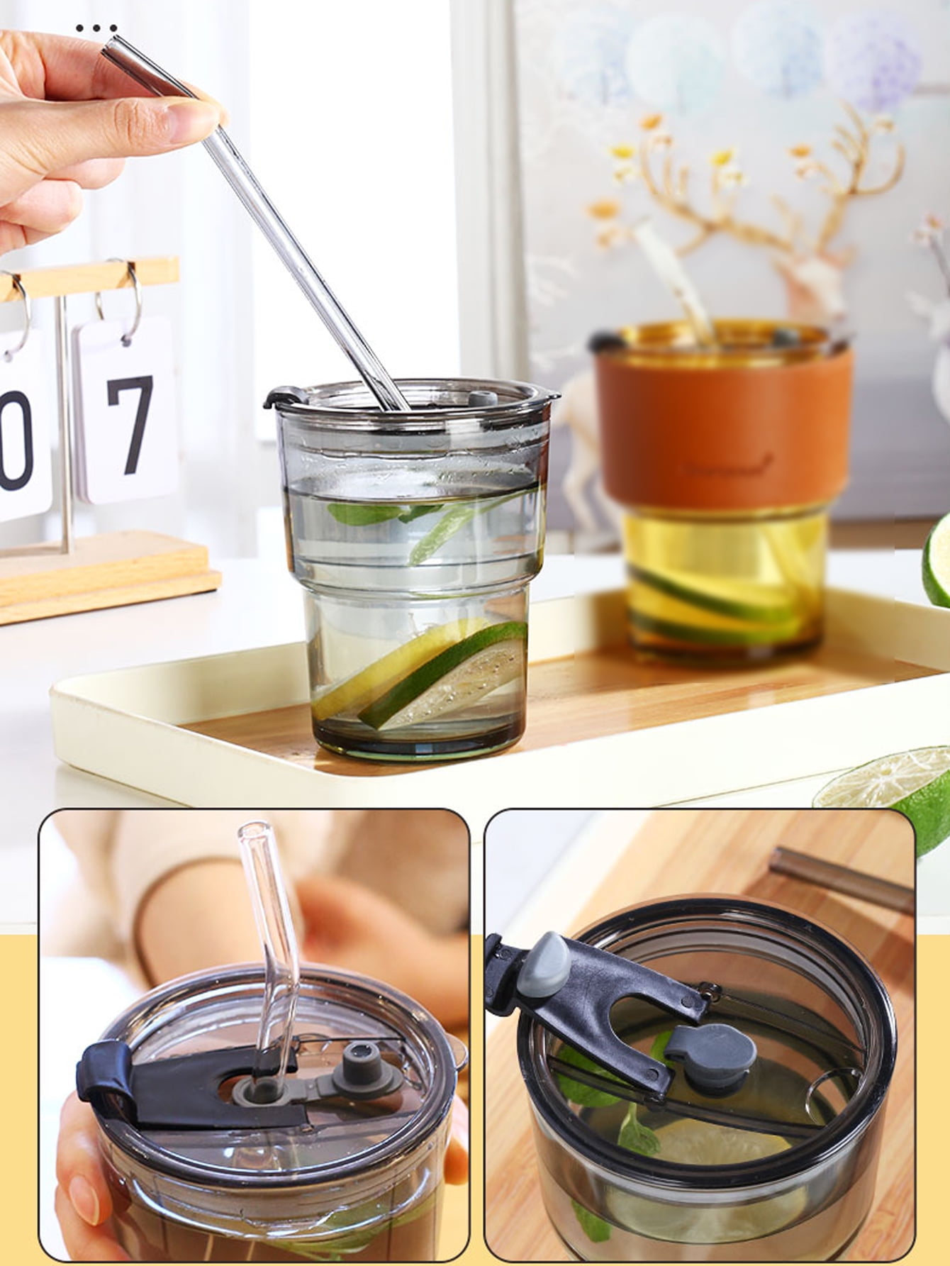 400ml Slub Cup Student Transparent Glass Cup Straw Cup Household High Color Glass  Cup Coffee Cup Gift Cup with Lid - China Cup and Slub Cup price
