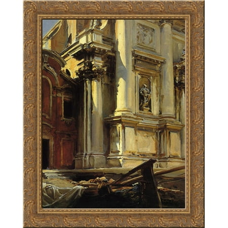 Corner of the Church of St. Stae, Venice 20x24 Gold Ornate Wood Framed Canvas Art by Sargent, John (Best Way To Join Wood Corners)