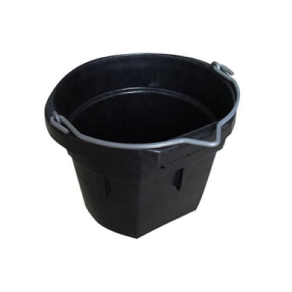 Master Rancher MR8QR/FSB-BLK 8-Quart Black Rubber Flat Back Sided Utility Bucket Pail - Quantity of 11