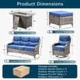 thumbnail image 7 of Unnifurnzi 6 Pieces Outdoor Furniture with Fire Pit-All Weather Wicker Outdoor Swivel Chair Outdoor Couch with Outdoor Ottoman Outdoor Patio Furniture for Deck Porch Poolside-Gray/Blue, 7 of 7
