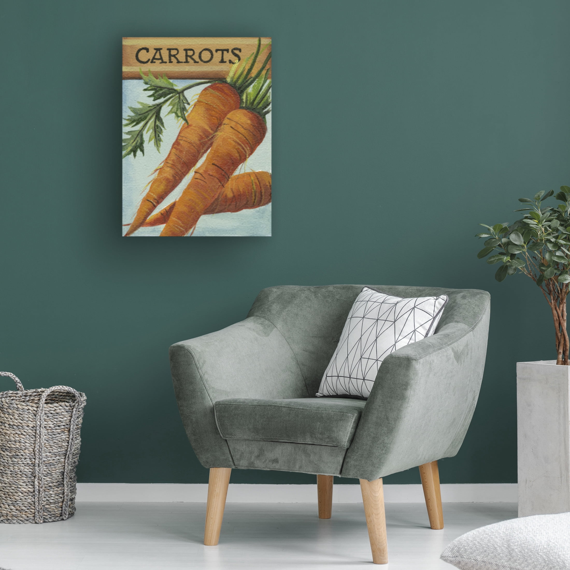 Canvas Wall Art - Debbi Wetzel 'Seed Packets 14 - Carrots' Wall Art for Living Room, Bedroom, or Office Décor by Trademark Fine Art - 35 x 47 Inches