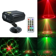 AC 5W 3 LED Mini Stage Lamp 48 Patterns Lighting Fixture Supported Sound Activated/ Auto-running/ Remote Control/ Flash Lighting Modes Effects for Disco DJ Show KTV Bar Pub Home Party Decoration Fea