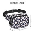 thumbnail image 4 of Picia Cute Basebal Print Square Double-Layer Waist Bag Mini Adjustable Waist Belt Bag Exercise Running Travel Hiking, 4 of 9
