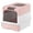 Pink, variant on Front Entry Top Exit Enclosed Cat Litter Box with Grooved Lid, Slide Out Tray and Litter Scoop, Dual Deodorizer Slots Semi Transparent Door, Indoor Cat Toilet for Cats Up to 9 lbs