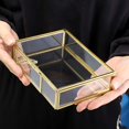 thumbnail image 3 of Caja organizadora de almacenamiento de fotos Hipiwe Gold Glass Vintage, 3 of 9