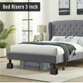 Heavy Duty Bed Furniture Risers, 3 inch Stackable Legs Extenders(Set of 6, Black)