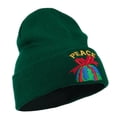 thumbnail image 5 of Christmas World Peace Embroidered Beanie - Green OSFM, 5 of 5