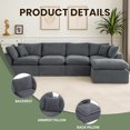 thumbnail image 6 of Oversized Cloud Couch Sectional for Living Room - 5 Seaters Modular Sectional Sofa with Ottoman Convertible L/U Shaped Boneless Design Warm Couches, 6 of 7