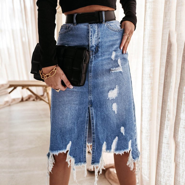 Blue jean skirt with tulle deals