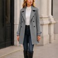 thumbnail image 6 of Wool Coats for Women, Women's Peacoat Double Breasted Pea Coat Mid-Length Dress Coat Warm Winter Overcoat(Gray,XXL), 6 of 8