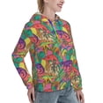 thumbnail image 2 of Yiaed Colorful Dinosaur Print Womens Casual Hoodies Crew Neck Long Sleeve Sweatshirts With Pocket Pullover Tops Women's Hooded Sweatshirt-Small, 2 of 5