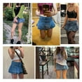 thumbnail image 6 of Ruffle Pleated Women's Summer Low - Waist A - Line Denim Skirt. Sexy mini short skirt, 6 of 6