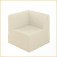 thumbnail image 6 of Space-Efficient Modern Minimalist Terrycloth Sleeper Sectional Sofa - No Assembly for Living Room/Bedroom | White | Terrycloth Upholstery | Foam-Filled, 6 of 7