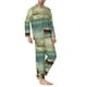 thumbnail image 2 of Balery Serene Coastal Blue Sky Pijama para Hombre de Dos Piezas con Manga Larga, Conjunto de Dormir y Descanso Suave con Bolsillos-Medium, 2 of 7