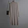 thumbnail image 2 of Kaemgyyd Sweater Dress for Women Casual Long Sleeve Fall Winter Dresses Turtle Neck Pullover Ribbed Knit Dress, 2 of 3