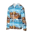 thumbnail image 2 of Gaeub Animals on Noah's Ark Floating Men's and Women's UPF 50+ Long-Sleeved Sun Protection Clothing, Fishing Shirt Long Sleeve Zip - Medium, 2 of 9