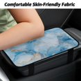 thumbnail image 3 of Yuyamidu Blue Marble Print Car Armrest Cover Cushion Pad Accessories Flannel Auto Center Console Cover Fluffy Car Center Console Armrest Cover Fit for Most Vehicles, 3 of 7