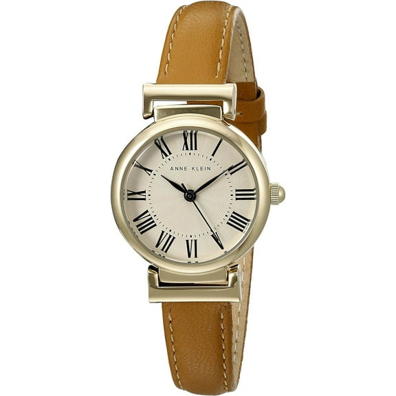 Anne Klein Women's AK-2246CRHY Gold Leather Analog Quartz Dress Watch