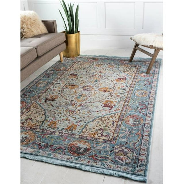 Unique Loom 3139619 5 ft. 5 in. x 8 ft. Rumba Baracoa Rectangular Rug, Light Blue
