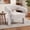 Beige, variant on Ebello Barrel Accent Chair, Modern Chenille Fabric Armchair with Solid Wood Legs, Curved Backrest, Easy Assembly for Living Room Bedroom, Beige