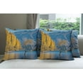 thumbnail image 6 of Ambesonne Nature Throw Pillow Cover 4 Pack, Sunken Tree Lake Rural, 20", Earth Yellow Pale Blue, 6 of 7