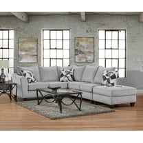 Roundhill Furniture Duleek 3-Piece Living Room Set, Sofa Armless Loveseat and Ottoman, Herringbone Silver