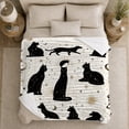thumbnail image 5 of Mystical Black Cat Celestial Moon Halloween, Playful Pet Portrait Pattern, Warm Flannel Blanket for Living Room and Bedroom, Cat Lovers Thanksgiving Gift, Pet Lover Home Decor, 5 of 9