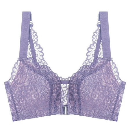 

Women s Wireless Adjustable Bra Breathable Chest Gather Sexy Bra for Women Girls Daily Wear Purple 46 D