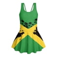 thumbnail image 4 of Xixirimido Palm Trees Jamaica Flag Print Girls One Piece Swimsuits with Skirt Sleeveless Swim Dress Modest Skirted Swimwear with Built-in Shorts UPF 50+ Bathing Suit, 6-7 Years, 4 of 7