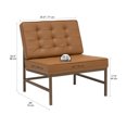 thumbnail image 6 of Studio Designs Home Ashlar Plush Tufted Bonded Leather Accent Chair with Woven Webbing Seat - Bronze/Caramel, 6 of 7