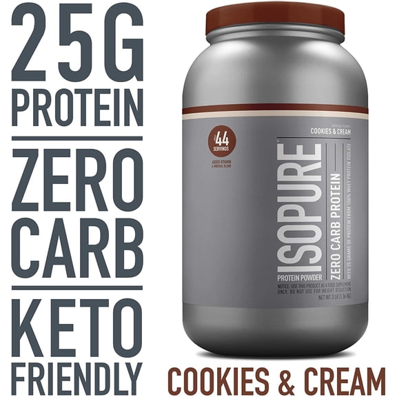 Galletas y crema ISOPURE ZERO CARB ‎NATURE BEST 3 LBS
