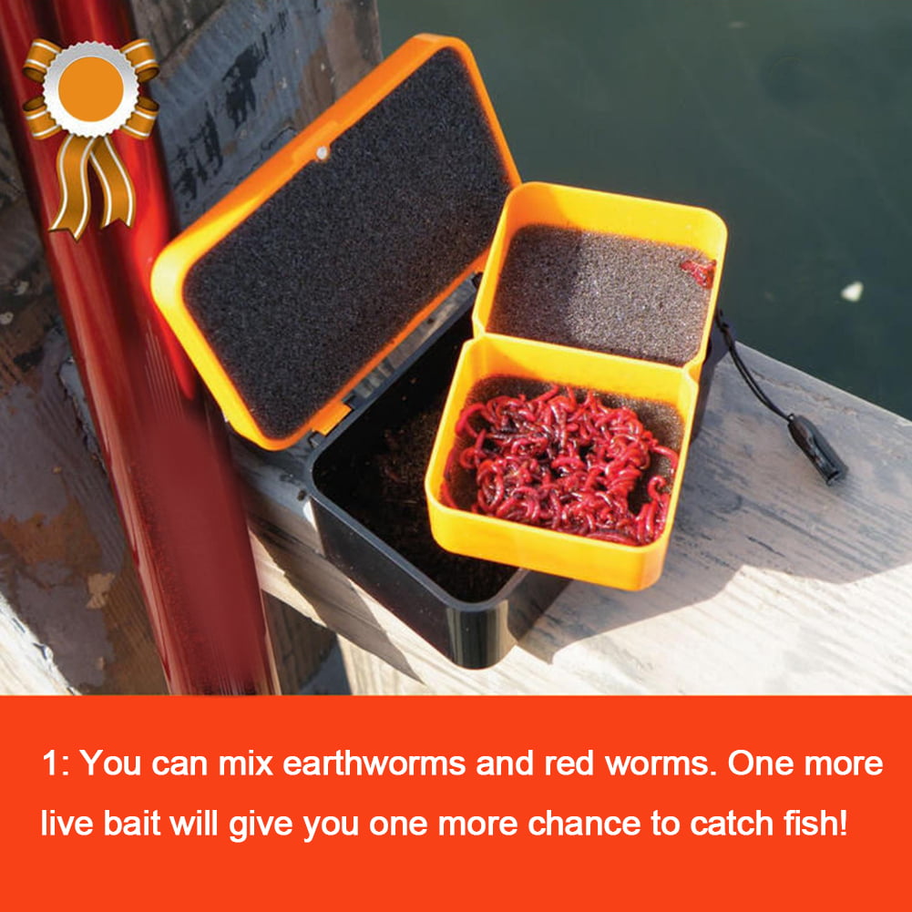 Fishing Bait Box Hanging Waist Portable Fishing Bait Box Earthworm Bait Box  Breathable Red Worm Live