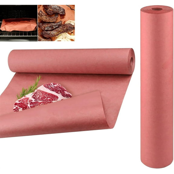 Pink Butcher Paper Roll,Tutuviw 12in x 33 ft Heavy-Duty BBQ Wrapping Butcher Paper,Food-Grade Peach Butcher Paper Wrapping Paper BBQ Paper for Smoker/Grilling Meat (Unbleached/Uncoated)