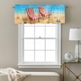 thumbnail image 3 of Welcome Summer Beach Valance Curtain Coastal Watercolor Sky Ocean Seashell Loungers Window Valances Rod Pocket Short Curtains Window Treatments for Kitchen Bedroom Bathroom Laundry 54" x 18", 3 of 9